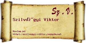 Szilvágyi Viktor névjegykártya